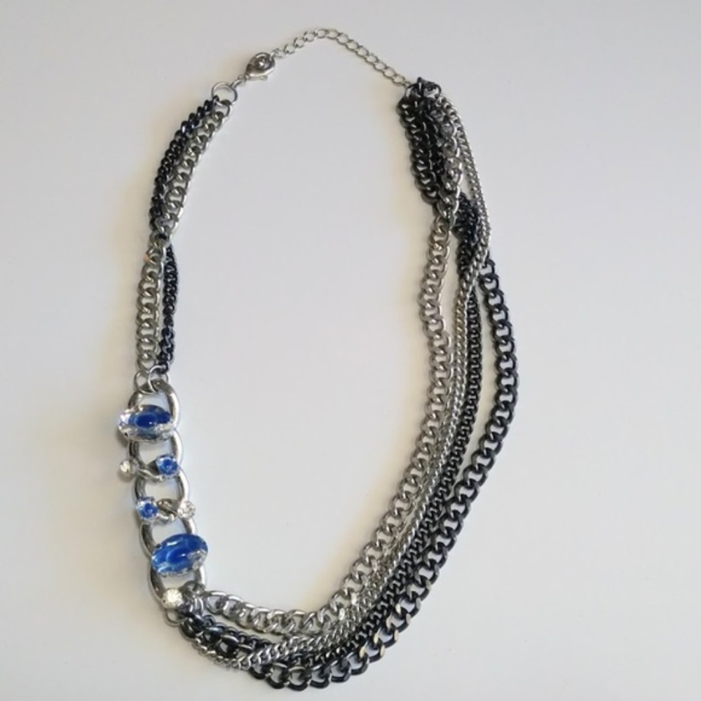 Steampunk Gothic Boho Multiple Chain Necklace - image 1